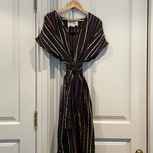 Ace&jig black dress with metallic threads and sash